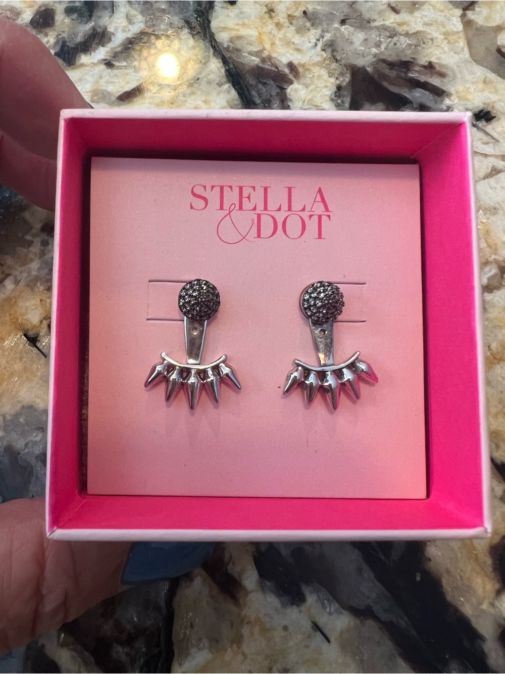 Stella & Dot Renegade Ear Jacket Spike Drop Earrings